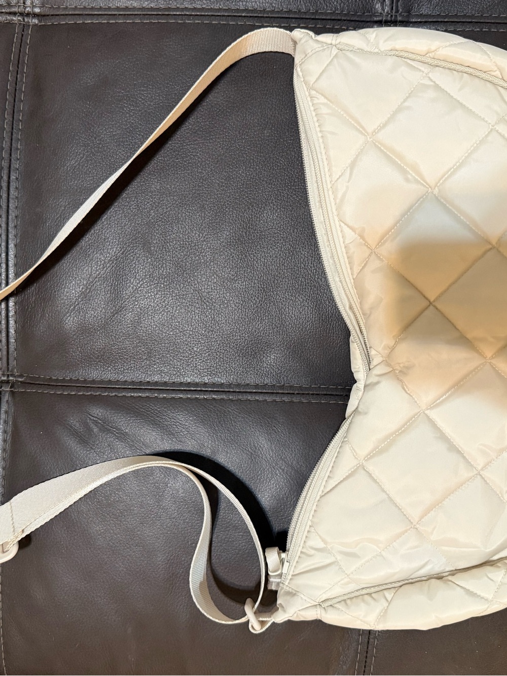 Uniqlo Quilted Cream Shoulder Bag